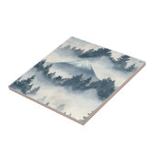 Weiche schneebedeckte Berggipfel - Blau Weiß Fliese (Seite)