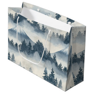 Weiche schneebedeckte Berggipfel - Blau Weiß Große Geschenktüte