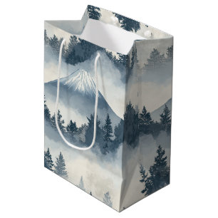 Weiche schneebedeckte Berggipfel - Blau Weiß Mittlere Geschenktüte