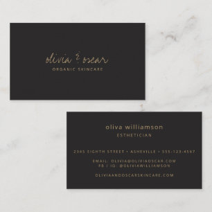 Weiche Schwarz-Gold-Schrift-Gesichtspflege-Estheti Visitenkarte
