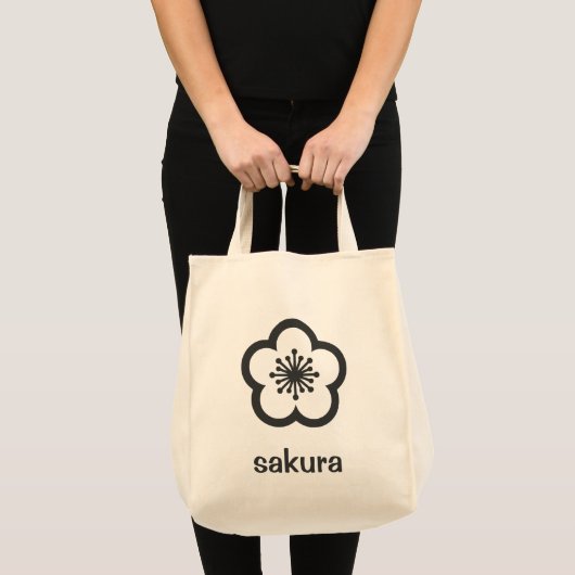 Weiche schwarze Sakura-Blüte Tragetasche (Vorderseite (Produkt))