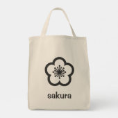 Weiche schwarze Sakura-Blüte Tragetasche (Rückseite)