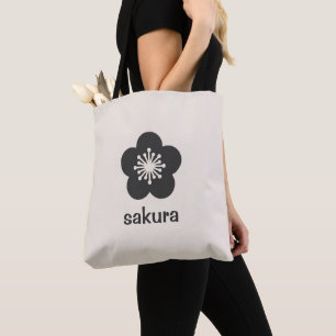 Weiche schwarze Sakura-Blüten-Silhouette - Neutral Tasche
