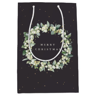 Weiche schwarze Schneebeer-Eukalyptus-Weihnachts-/ Mittlere Geschenktüte