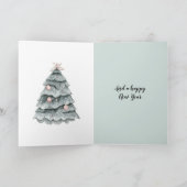 Weiche Seite Grün Weihnachtsblütenbaum Ornament Karte (Innenseite)