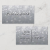 Weiche silberne Bokeh Lichter Visitenkarte (Vorne/Hinten)