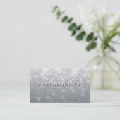 Weiche silberne Bokeh Lichter Visitenkarte (Stehend Vorderseite)