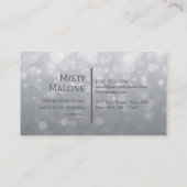 Weiche silberne Bokeh Lichter Visitenkarte (Rückseite)