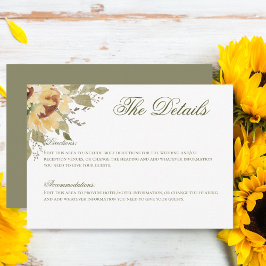 Weiche Sonnenblumen Grüne Hochzeiten Details Begleitkarte
