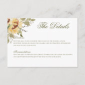 Weiche Sonnenblumen Hochzeitsdetails Begleitkarte (Vorderseite)