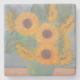 Weiche Sonnenblumen Steinuntersetzer