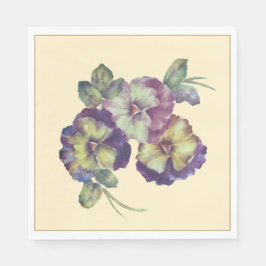 Weiche Stiefmütterchen-Blumen-Servietten | Alltag  Serviette