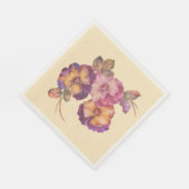 Weiche Stiefmütterchen-Blumen-Servietten | Alltag Serviette (Ecke)