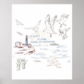 Weiche Strand Sommer Illustration | Küstenposter Poster (Vorne)