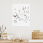 Weiche Strand Sommer Illustration | Küstenposter Poster (Küche)