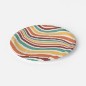 Weiche Streifen, Grunge. Retro Groovy Pappteller (Schrägansicht)