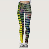 Weiche Streifen und farbige Kratzer, grünlich Leggings (Vorderseite)