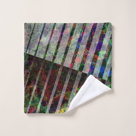 Weiche Streifen und farbige Kratzer mit Clipping Badhandtuch Set (Waschlappen)