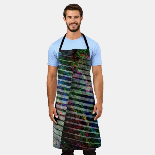 Weiche Streifen und farbige Kratzer mit Clipping Schürze (Getragen)