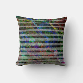 Weiche Streifen und gekratzte kleine Quadrate in L Kissen