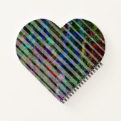 Weiche Streifen und gekratzte kleine Quadrate in L Notizblock (Rückseite)