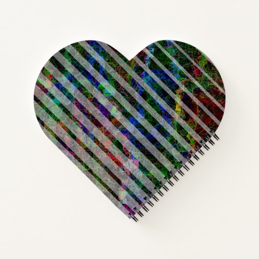 Weiche Streifen und gekratzte kleine Quadrate in L Notizblock (Rückseite)