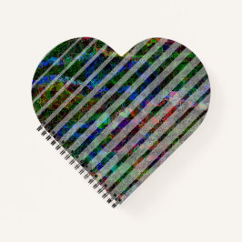 Weiche Streifen und gekratzte kleine Quadrate in L Notizblock