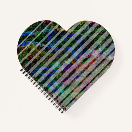 Weiche Streifen und gekratzte kleine Quadrate in L Notizblock (Vorderseite)