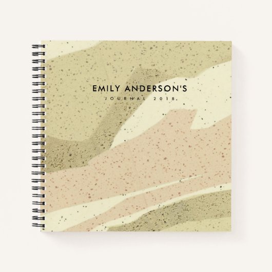 WEICHE SUBTLE PINK GRAU MODERN ABSTRAKTE KUNSTWELL NOTIZBLOCK (Vorderseite)