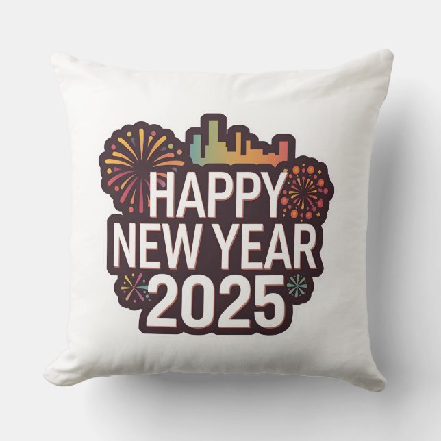 Weiche Touch der Feier 2025 Neujahr Pillow Kissen (Vorderseite)
