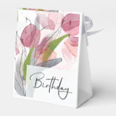 Weiche Tulpen, eleganter Geburtstag Geschenkschachtel (Rückseite)