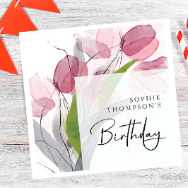 Weiche Tulpen, eleganter Geburtstag Serviette