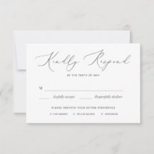 Weiche und elegante RSVP-Karte für Hochzeiten