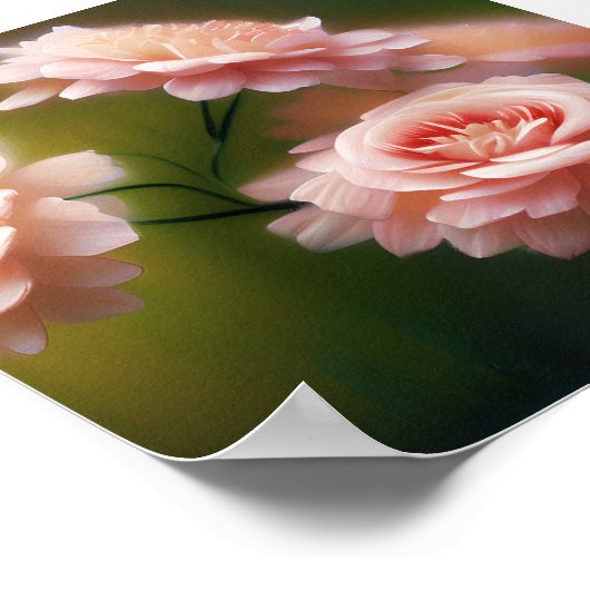 Weiche und hellrosa Rose Poster (Ecke)