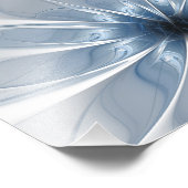 Weiche und zarte blaue Fraktal Fantasie Blume cu Fotodruck (Ecke)