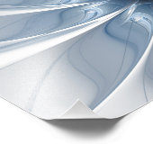 Weiche und zarte blaue Fraktal Fantasie Blume cu Fotodruck (Ecke)