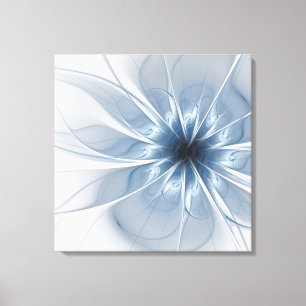 Weiche und zarte blaue Fraktal Fantasie Blume cu Leinwanddruck