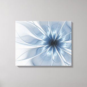 Weiche und zarte blaue Fraktal Fantasie Blume cu Leinwanddruck