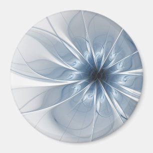 Weiche und zarte blaue Fraktal Fantasie Blume cu Magnet