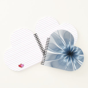 Weiche und zarte blaue Fraktal Fantasie Blume cu Notizblock