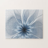 Weiche und zarte blaue Fraktal Fantasie Blume cu Puzzle (Horizontal)