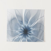 Weiche und zarte blaue Fraktal Fantasie Blume cu Wandteppich (Vorderseite (Horizontal))