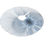 Weiche und zarte blaue Fraktal Fantasie Blume Polyester Weihnachtsbaumdecke (Schrägansicht)