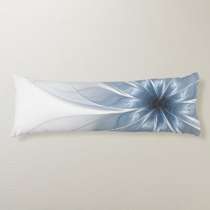 Weiche und zarte blaue Fraktal Fantasie Blume Seitenschläferkissen