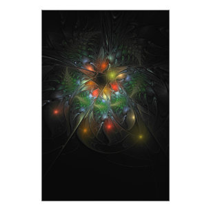 Weiche und zarte Fraktal Fantasy Blume Metall Fotodruck