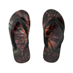 Weiche und zarte fraktale Fantasieblume   Kinderbadesandalen