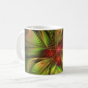 Weiche und zarte fraktale Fantasieblumen Kaffeetasse