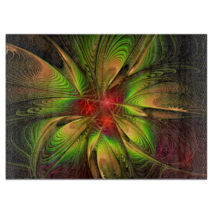 Weiche und zarte fraktale Fantasieblumen Schneidebrett