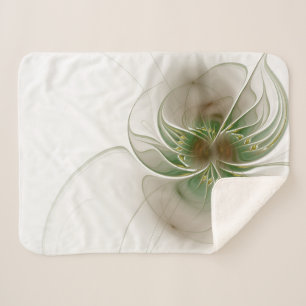Weiche und zarte fraktale Fantasieblumen Sherpadecke