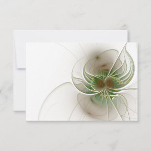 Weiche und zarte fraktale Fantasy-Blumen RSVP Karte